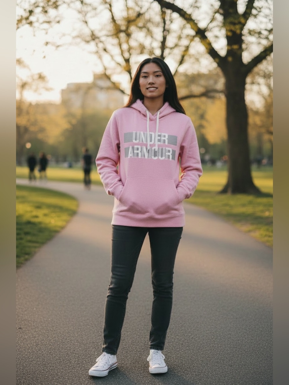 Under Armour Pink Loose‎ Fit Hoodie Medium Athletic Pullover